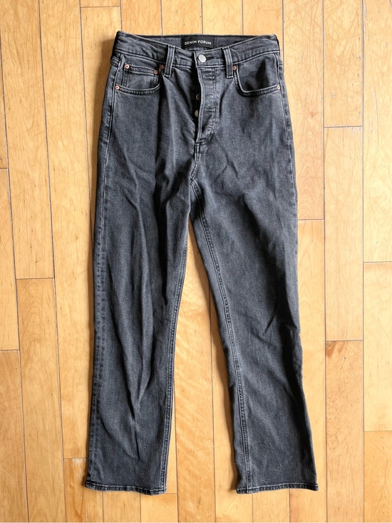 Denim Forum Denim - Denim Forum Aritzia “The Arlo” High Rise Straight Grey Jeans Size 25